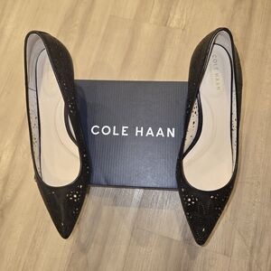 Cole Haan Black Laser-Cut Heels